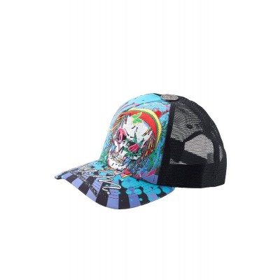 Ana M Mesh "Skull" Cap with Adjustable Strap  Blue and Purple (AM1007)  eb-92398491